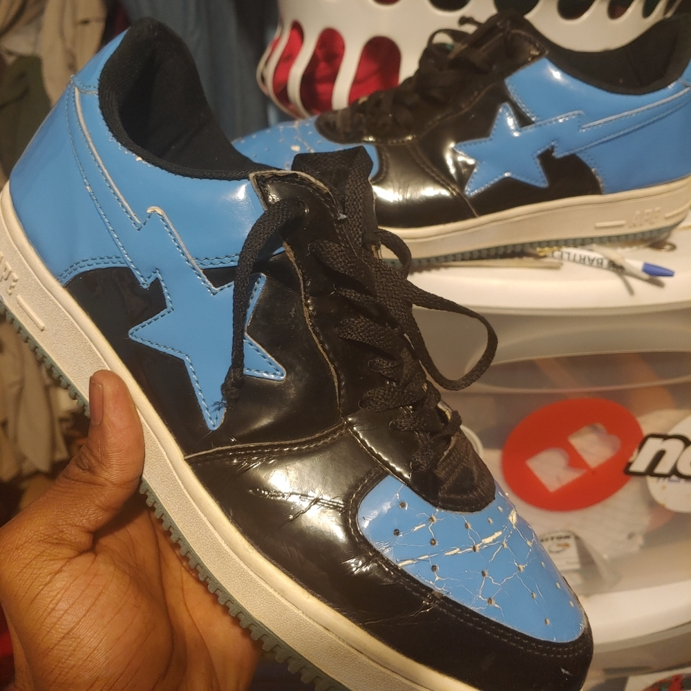 Bape bapesta shoes blue/black size 12 (READ DESCRI